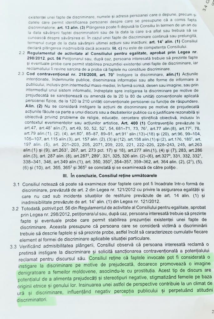 Consiliul pentru Egalitate a declarat „inadmisibilă” cererea socialistei Răileanu, în cazul declarațiilor lui Nantoi: însă a venit cu precizări