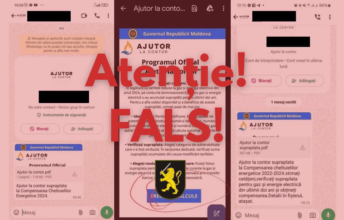 Programul „Ajutor la contor”, folosit de escroci: ce mesaje transmit cetățenilor FOTO 