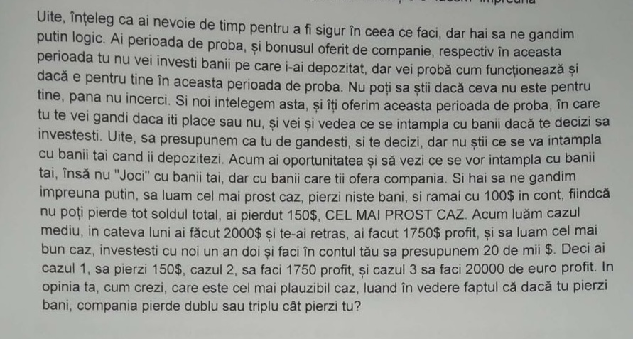 „Nu întrebați soția, ea nu este expert financiar”. Cum sunt instruiți operatorii call center-elor ilegale să înșele clienții