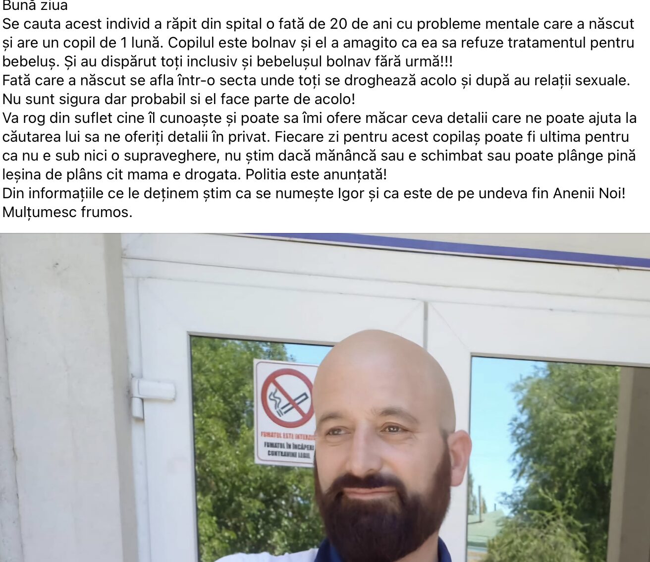 O tânără și copilul ei de o lună, răpiți de un bărbat din Anenii Noi? Apelul unei femei și precizările oamenilor legii