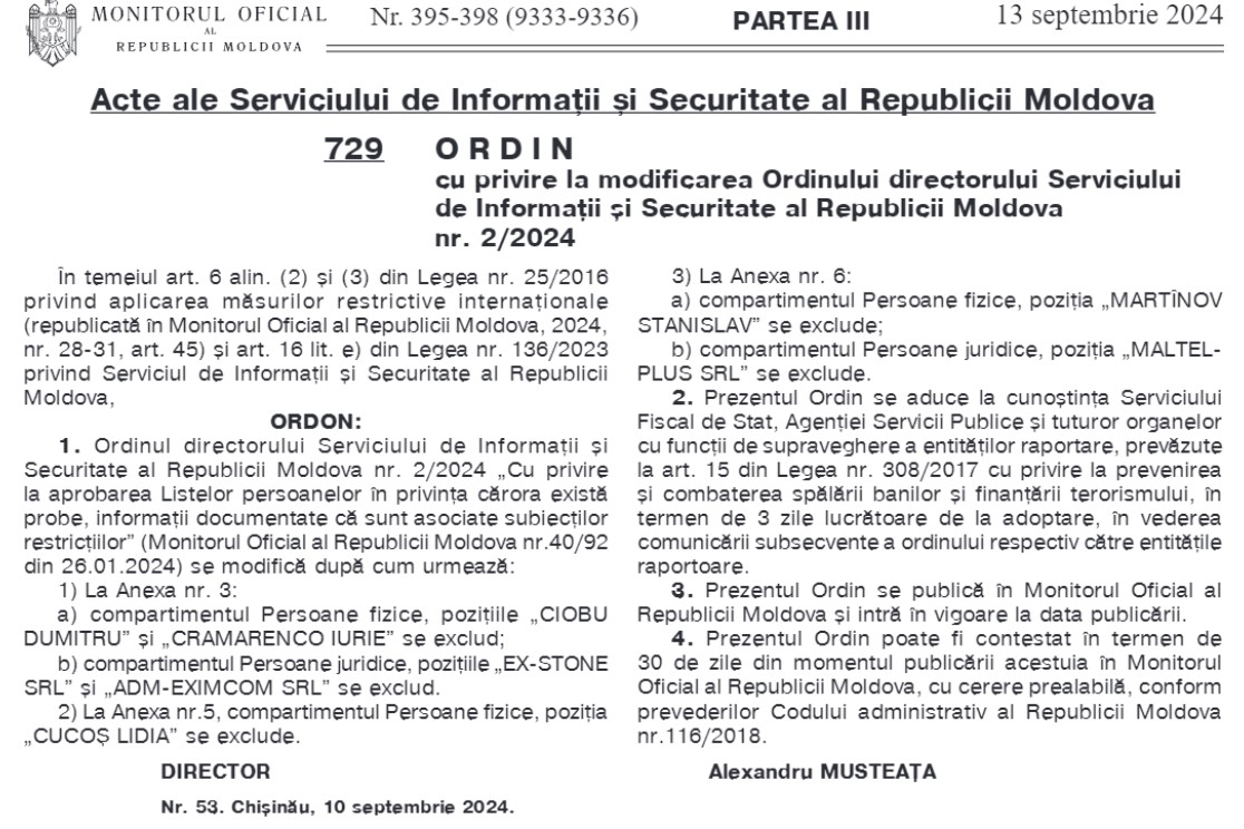 SIS a exclus 4 persoane și 3 companii din lista cu probe privind asocierea cu Plahotniuc, Andronachi şi Șor