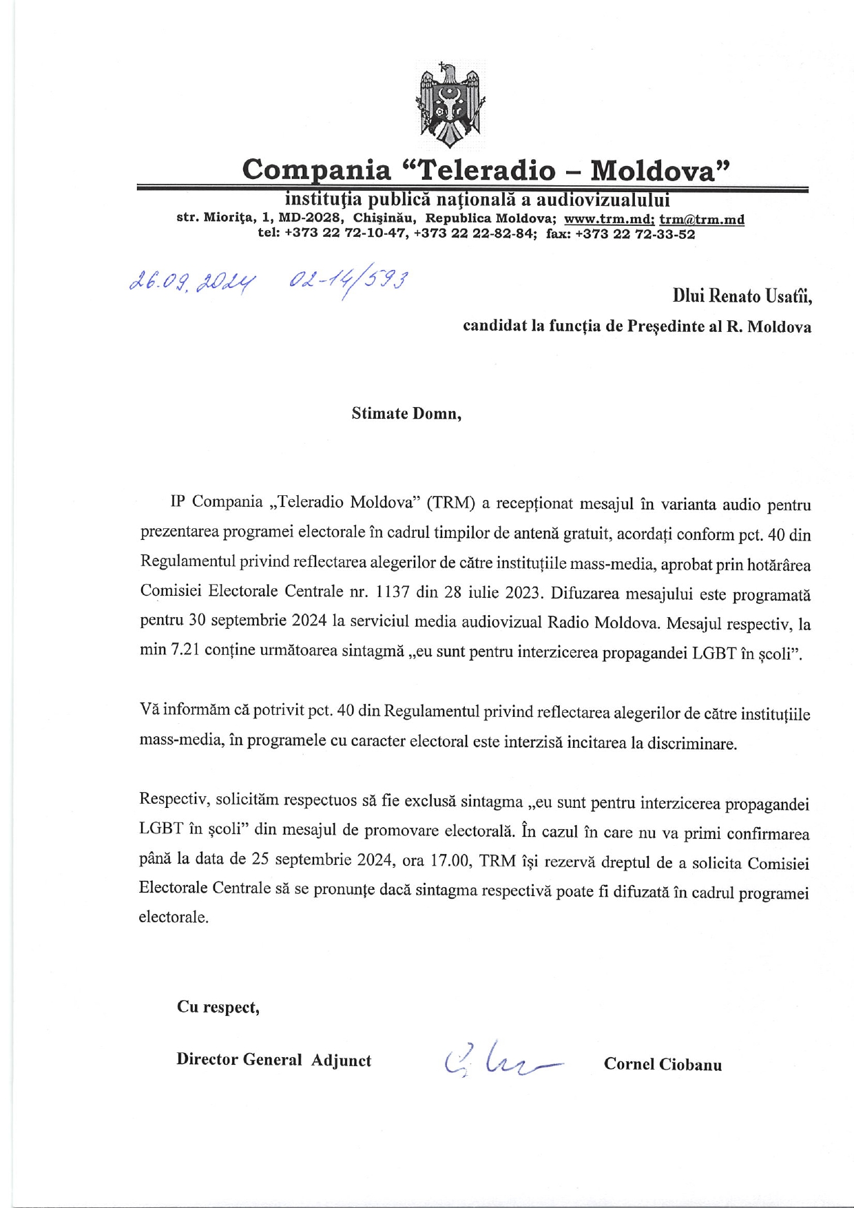 „Eu sunt pentru interzicerea propagandei LGBT în școli”. Usatîi, indignat că i-a fost „refuzat” spotul la Radio Moldova. Reacția companiei