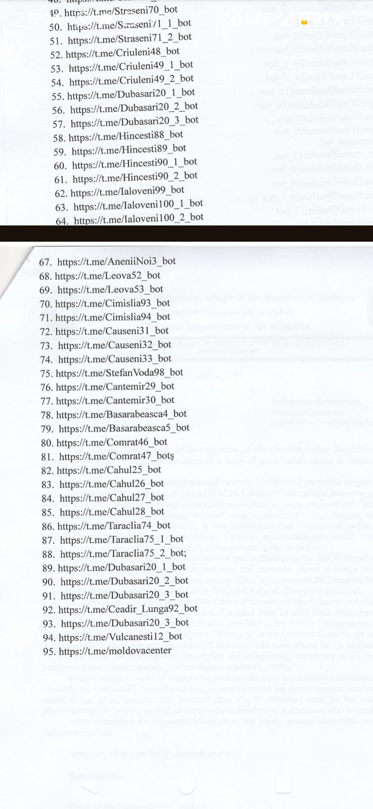 Paginile de Telegram indisponibile în Moldova: în total 15 canale și 95 de chatbot-uri au fost blocate. Ar urma și altele 