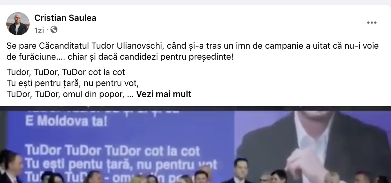 „Nu este Eurovision ca să se expună specialiștii”. Soția lui Ulianovschi, indignată de reacțiile la „Tudor, Tudor, Tu cu dor” - piesa de la lansarea candidatului 