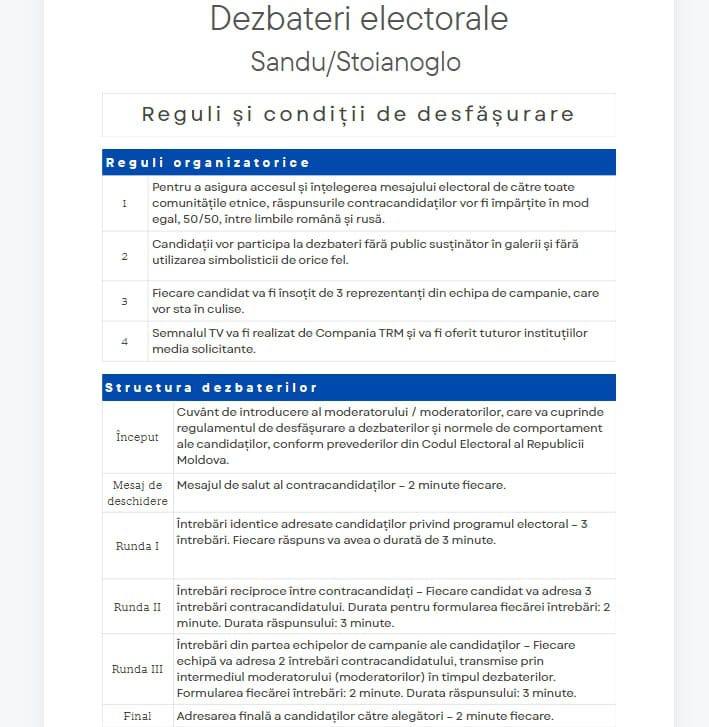 Regulile pe care le propune Stoianoglo pentru dezbaterile electorale. 50% din răspunsuri trebuie să fie în rusă