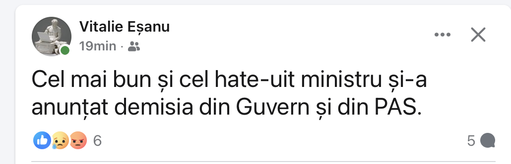 „O lovitură dură pentru propaganda rusească“. Reacții pe online la plecarea lui Andrei Spînu