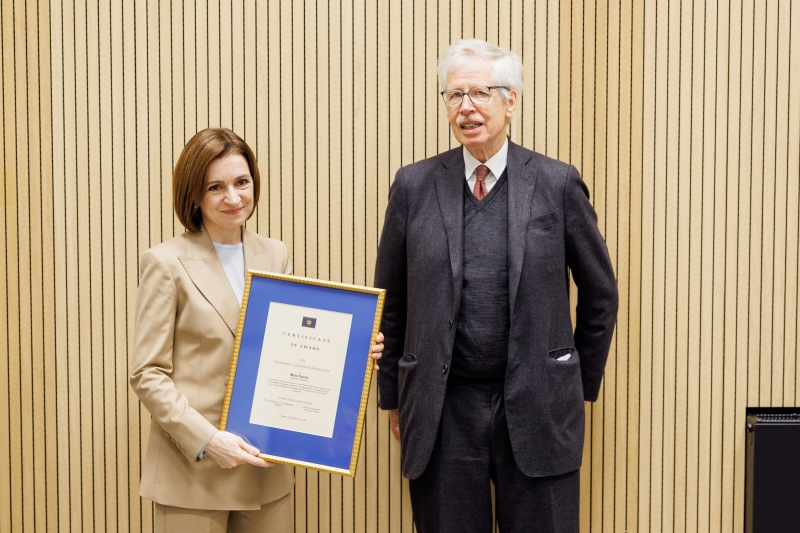 Maia Sandu, distinsă cu Premiul European „Richard Coudenhove-Kalergi” la Bruxelles (FOTO)