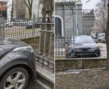 (ФОТО) ДТП в центре Кишинева. Автомобиль врезался в ограждение парка Штефана чел Маре