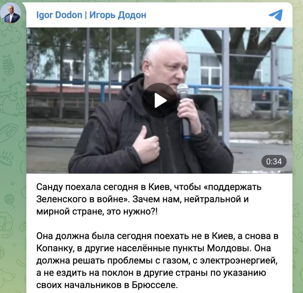 Dodon se contrazice? În decembrie îi sugera Maiei Sandu să meargă la Kiev, în ianuarie o critică pentru vizită