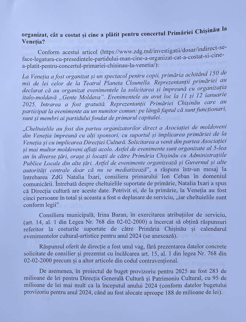 Denunț la Procuratura Generală. Consilieri PAS: „Primarul a depășit flagrant atribuțiile de serviciu”