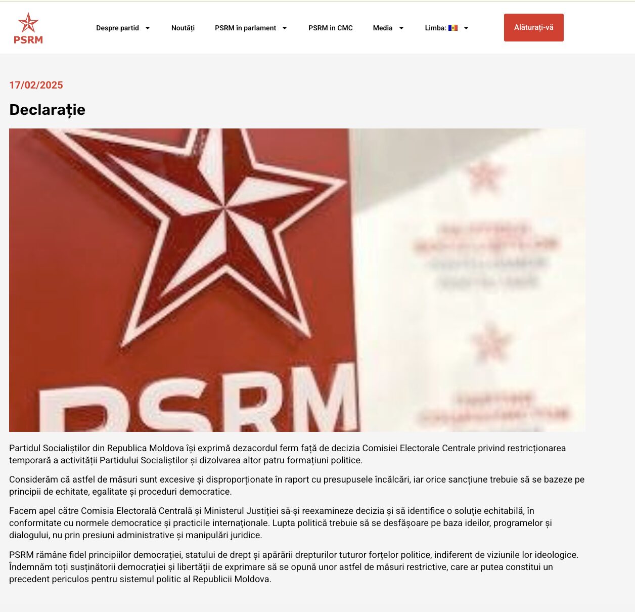 Partidul Socialiștilor din Republica Moldova sare în apărarea… „Partidului Socialiștilor” care nu există