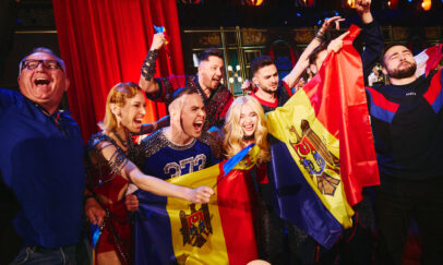 The artists of Vienna 2026 in the Green Room during the First Semi-Final of the EurovisionSong Contest at Wiener Stadthalle on 12 May